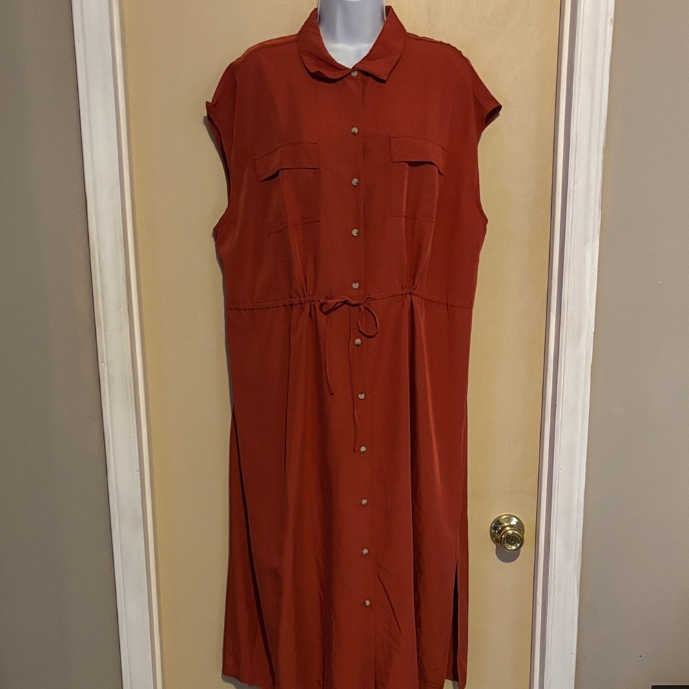 Old Navy: Rust Button-Down Shirt Dress